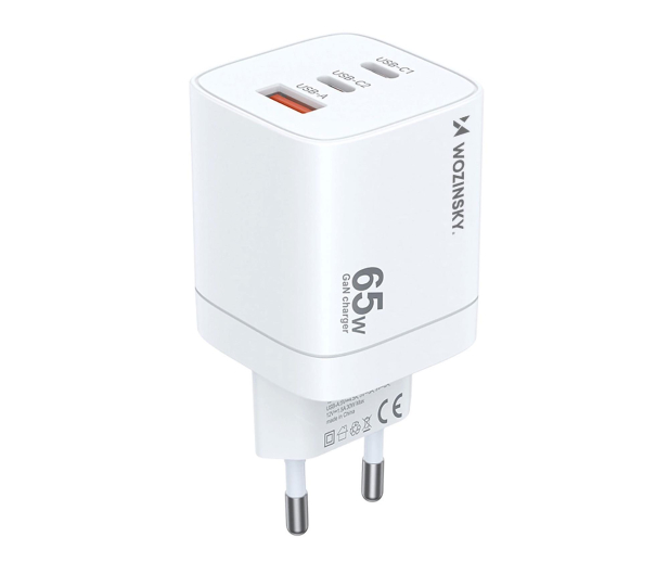 Wozinsky Ładowarka sieciowa GaN 65W USB-A / 2 x USB-C biała CGWCW - 1487886 - zdjęcie 3